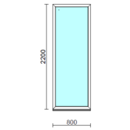 Fix ablak.   80x220 cm (Rendelhető méretek: szélesség 75-84 cm, magasság 215-224 cm.)   Optima 76 profilból