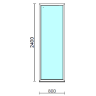 Fix ablak.   80x240 cm (Rendelhető méretek: szélesség 75-84 cm, magasság 235-240 cm.)   Optima 76 profilból