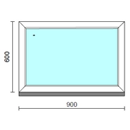 Fix ablak.   90x 60 cm (Rendelhető méretek: szélesség 85-94 cm, magasság 55-64 cm.) Deluxe A85 profilból