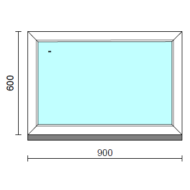 Fix ablak.   90x 60 cm (Rendelhető méretek: szélesség 85-94 cm, magasság 55-64 cm.)   Optima 76 profilból