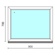 Fix ablak.   90x 70 cm (Rendelhető méretek: szélesség 85-94 cm, magasság 65-74 cm.)   Optima 76 profilból