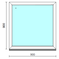Fix ablak.   90x 90 cm (Rendelhető méretek: szélesség 85-94 cm, magasság 85-94 cm.) Deluxe A85 profilból