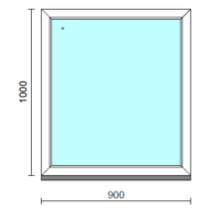 Fix ablak.   90x100 cm (Rendelhető méretek: szélesség 85-94 cm, magasság 95-104 cm.)   Optima 76 profilból