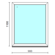 Fix ablak.   90x110 cm (Rendelhető méretek: szélesség 85-94 cm, magasság 105-114 cm.) Deluxe A85 profilból