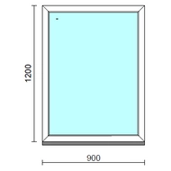 Fix ablak.   90x120 cm (Rendelhető méretek: szélesség 85-94 cm, magasság 115-124 cm.)   Green 76 profilból