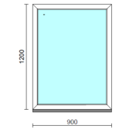 Fix ablak.   90x120 cm (Rendelhető méretek: szélesség 85-94 cm, magasság 115-124 cm.) Deluxe A85 profilból
