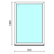 Fix ablak.   90x130 cm (Rendelhető méretek: szélesség 85-94 cm, magasság 125-134 cm.) Deluxe A85 profilból