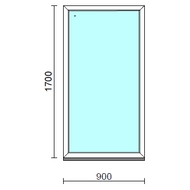 Fix ablak.   90x170 cm (Rendelhető méretek: szélesség 85-94 cm, magasság 165-174 cm.)   Green 76 profilból