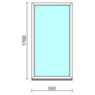 Fix ablak.   90x170 cm (Rendelhető méretek: szélesség 85-94 cm, magasság 165-174 cm.) Deluxe A85 profilból