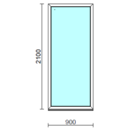 Fix ablak.   90x210 cm (Rendelhető méretek: szélesség 85-94 cm, magasság 205-214 cm.)   Green 76 profilból