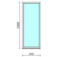 Fix ablak.   90x230 cm (Rendelhető méretek: szélesség 85-94 cm, magasság 225-234 cm.)   Green 76 profilból