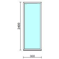 Fix ablak.   90x240 cm (Rendelhető méretek: szélesség 85-94 cm, magasság 235-240 cm.)   Green 76 profilból