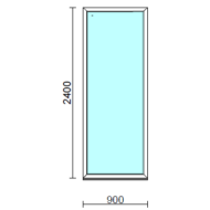 Fix ablak.   90x240 cm (Rendelhető méretek: szélesség 85-94 cm, magasság 235-240 cm.)   Optima 76 profilból