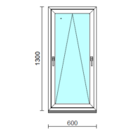 Kétkilincses bukó ablak.   60x130 cm (Rendelhető méretek: szélesség 55- 64 cm, magasság 125-134 cm.) Deluxe A85 profilból