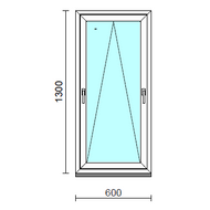Kétkilincses bukó ablak.   60x130 cm (Rendelhető méretek: szélesség 55- 64 cm, magasság 125-134 cm.)   Green 76 profilból