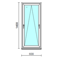 Kétkilincses bukó ablak.   60x140 cm (Rendelhető méretek: szélesség 55- 64 cm, magasság 135-144 cm.) Deluxe A85 profilból