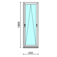 Kétkilincses bukó ablak.   60x180 cm (Rendelhető méretek: szélesség 55- 64 cm, magasság 175-184 cm.)  New Balance 85 profilból