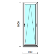 Kétkilincses bukó ablak.   60x180 cm (Rendelhető méretek: szélesség 55- 64 cm, magasság 175-184 cm.)   Green 76 profilból
