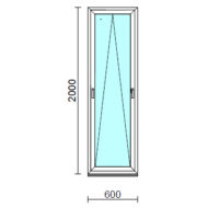 Kétkilincses bukó ablak.   60x200 cm (Rendelhető méretek: szélesség 55- 64 cm, magasság 195-200 cm.)  New Balance 85 profilból