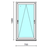 Kétkilincses bukó ablak.   70x130 cm (Rendelhető méretek: szélesség 65- 74 cm, magasság 125-134 cm.)  New Balance 85 profilból