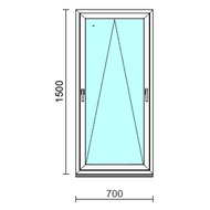 Kétkilincses bukó ablak.   70x150 cm (Rendelhető méretek: szélesség 65- 74 cm, magasság 145-154 cm.)  New Balance 85 profilból