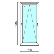 Kétkilincses bukó ablak.   70x160 cm (Rendelhető méretek: szélesség 65- 74 cm, magasság 155-164 cm.)  New Balance 85 profilból