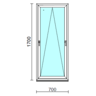 Kétkilincses bukó ablak.   70x170 cm (Rendelhető méretek: szélesség 65- 74 cm, magasság 165-174 cm.)  New Balance 85 profilból