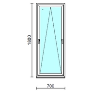 Kétkilincses bukó ablak.   70x180 cm (Rendelhető méretek: szélesség 65- 74 cm, magasság 175-184 cm.) Deluxe A85 profilból