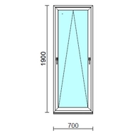 Kétkilincses bukó ablak.   70x190 cm (Rendelhető méretek: szélesség 65- 74 cm, magasság 185-194 cm.) Deluxe A85 profilból