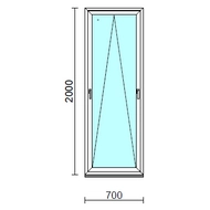 Kétkilincses bukó ablak.   70x200 cm (Rendelhető méretek: szélesség 65- 74 cm, magasság 195-200 cm.)  New Balance 85 profilból
