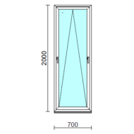 Kétkilincses bukó ablak.   70x200 cm (Rendelhető méretek: szélesség 65- 74 cm, magasság 195-200 cm.)  New Balance 85 profilból