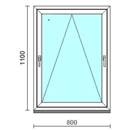 Kétkilincses bukó ablak.   80x110 cm (Rendelhető méretek: szélesség 75- 84 cm, magasság 105-114 cm.) Deluxe A85 profilból