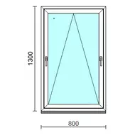 Kétkilincses bukó ablak.   80x130 cm (Rendelhető méretek: szélesség 75- 84 cm, magasság 125-134 cm.) Deluxe A85 profilból