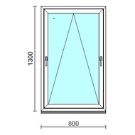 Kétkilincses bukó ablak.   80x130 cm (Rendelhető méretek: szélesség 75- 84 cm, magasság 125-134 cm.) Deluxe A85 profilból