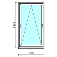 Kétkilincses bukó ablak.   80x140 cm (Rendelhető méretek: szélesség 75- 84 cm, magasság 135-144 cm.) Deluxe A85 profilból
