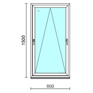 Kétkilincses bukó ablak.   80x150 cm (Rendelhető méretek: szélesség 75- 84 cm, magasság 145-154 cm.) Deluxe A85 profilból