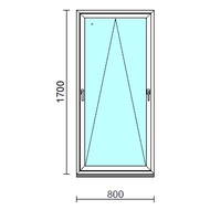 Kétkilincses bukó ablak.   80x170 cm (Rendelhető méretek: szélesség 75- 84 cm, magasság 165-174 cm.) Deluxe A85 profilból