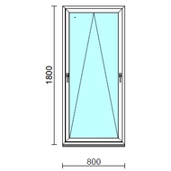 Kétkilincses bukó ablak.   80x180 cm (Rendelhető méretek: szélesség 75- 84 cm, magasság 175-184 cm.) Deluxe A85 profilból
