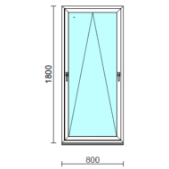 Kétkilincses bukó ablak.   80x180 cm (Rendelhető méretek: szélesség 75- 84 cm, magasság 175-184 cm.)  New Balance 85 profilból