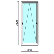 Kétkilincses bukó ablak.   80x200 cm (Rendelhető méretek: szélesség 75- 84 cm, magasság 195-200 cm.) Deluxe A85 profilból