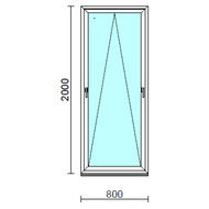 Kétkilincses bukó ablak.   80x200 cm (Rendelhető méretek: szélesség 75- 84 cm, magasság 195-200 cm.)  New Balance 85 profilból