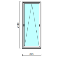 Kétkilincses bukó ablak.   80x200 cm (Rendelhető méretek: szélesség 75- 84 cm, magasság 195-200 cm.)   Green 76 profilból