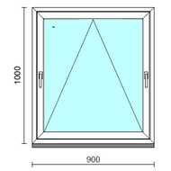 Kétkilincses bukó ablak.   90x100 cm (Rendelhető méretek: szélesség 85- 90 cm, magasság 95-104 cm.)  New Balance 85 profilból
