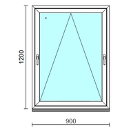 Kétkilincses bukó ablak.   90x120 cm (Rendelhető méretek: szélesség 85- 90 cm, magasság 115-124 cm.) Deluxe A85 profilból