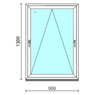 Kétkilincses bukó ablak.   90x130 cm (Rendelhető méretek: szélesség 85- 90 cm, magasság 125-134 cm.)   Green 76 profilból