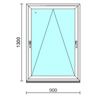 Kétkilincses bukó ablak.   90x130 cm (Rendelhető méretek: szélesség 85- 90 cm, magasság 125-134 cm.) Deluxe A85 profilból