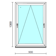 Kétkilincses bukó ablak.   90x130 cm (Rendelhető méretek: szélesség 85- 90 cm, magasság 125-134 cm.)  New Balance 85 profilból
