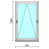 Kétkilincses bukó ablak.   90x150 cm (Rendelhető méretek: szélesség 85- 90 cm, magasság 145-154 cm.)  New Balance 85 profilból