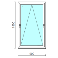 Kétkilincses bukó ablak.   90x150 cm (Rendelhető méretek: szélesség 85- 90 cm, magasság 145-154 cm.)  New Balance 85 profilból