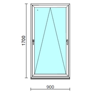 Kétkilincses bukó ablak.   90x170 cm (Rendelhető méretek: szélesség 85- 90 cm, magasság 165-174 cm.) Deluxe A85 profilból